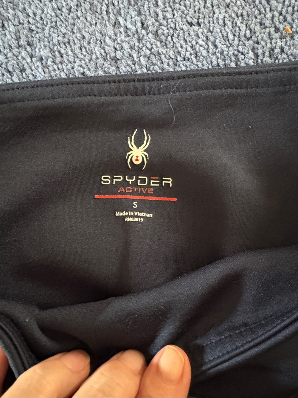 Spyder Active Navy Blue Leggings with Red Accent - Picture 2 of 5